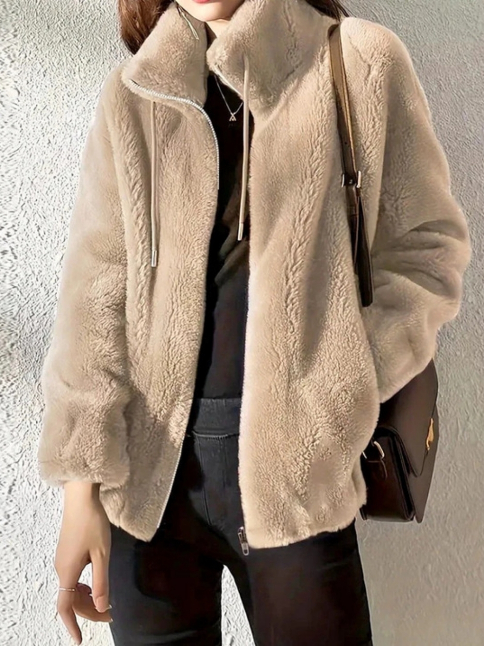 Women's Teddy Jacket in Brown Like New